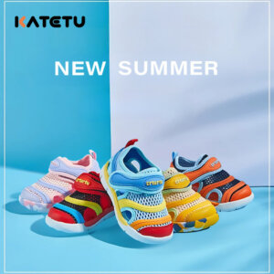 KATETU Crtartu Breathable Mesh Microfiber Unisex Baby Walking Shoes XBF3